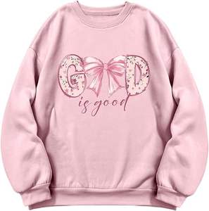 เสื้อสเวตเชิ้ตแขนยาวคอกลมลำลองสำหรับผู้หญิง ลายดอกไม้พิมพ์ลายสีพื้น ผ้าโพลีเอสเตอร์/คอตตอน ปักลาย เหมาะสำหรับฤดูหนาว - Product Image 4