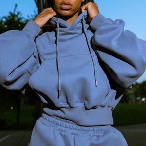 Conjunto de Pantalones Deportivos y Sudadera con Capucha de Estilo Grueso para Invierno, Suave y Cálido, de Dos Piezas, Unisex, de Algodón y Felpa - Product Image 1