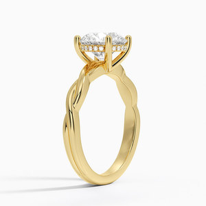 Estilo de lujo Joyería de calidad superior VVS Cojín Corte Lab Grown Diamond 14K Anillo solitario de oro sólido para mujeres al precio más bajo - Product Image 2
