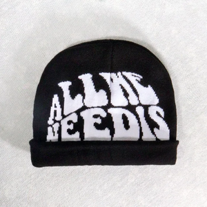 Unisex <b>Black</b> Acrylic Jacquard Beanie Hat Custom Letters Streetwear Style for Men and Women No Fold Tuque Beanie for Running - Product Image 2