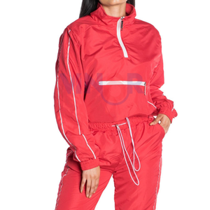 ชุดวอร์มผู้หญิงไซส์ใหญ่แบบ 2 ชิ้น ผ้ากันลม ระบายอากาศ น้ำหนักเบา ลายพิมพ์/สีพื้น รับผลิตตามแบบ OEM - Product Image 4