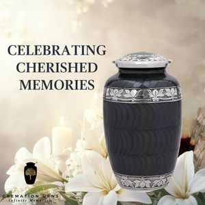 Urnas de cremación de metal negro Hermoso recuerdo a prueba de fugas y urnas grandes Opción de grabado personalizado - Product Image 3