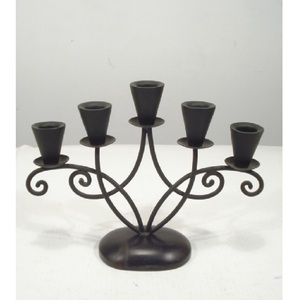 เชิงเทียน menorah เหล็กสำหรับบ้านบนโต๊ะตกแต่งเทียนแสงอาหารค่ำใช้ - Product Image 1