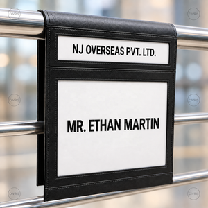 Divris Airport Guest Welcome Board Hanging model Black Leather Name <b>Sign</b> For Hotel Arrival Greeting - Product Image 4