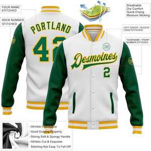 Veste universitaire personnalisée en gros de haute qualité pour hommes veste de baseball brodée en laine chenille veste universitaire Letterman - Product Image 1