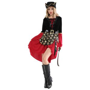 Costume de capitaine pirate des Caraïbes pour femme, déguisement d'Halloween, costume de cosplay, robe gothique fantaisie pour femme - Product Image 3