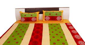 Drap de lit en pur coton Floral Hand BlockBedding Queen Bed Sheet SetSanganeri imprimé Floral & Lefy Double drap de lit - Product Image 3