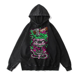 2025 Design nouveau 100% coton sweats à capuche hommes personnalisé graphique bouffée impression épais français éponge surdimensionné sweats à capuche prix pas cher - Product Image 3