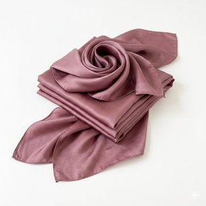 Olive <strong>Green</strong> <strong>Silk</strong> Feel Square Scarf for Womens Neck and Hair Styling - Product Image 5