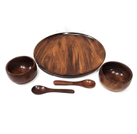 Ensemble de dîner en bois bol cuillère ensemble de table pour articles de cuisine conception d'ustensiles et ensembles de vaisselle pour enfants avec vente