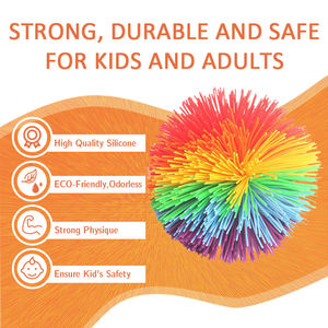Venta al por mayor Arco Iris Stringy Balls Multicolor Malabares Silicona Koosh Ball para chico - Product Image 4