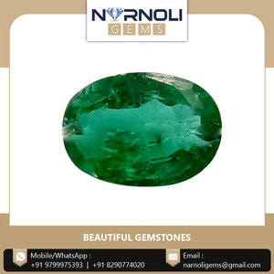 Most Selling 1.29 Carat Green Color Oval Cut 8x5.6 mm Zambian Emerald Gemstone for Jewelry Making - Product Image 6