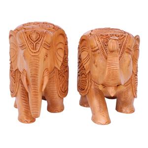 Par de Elefantes de Madera Pulida de Primera Calidad de 3 Pulgadas con Estatua de Radha Krishna de 8 Pulgadas, Juego Divino Hecho a Mano para Decoración del Hogar - Product Image 6