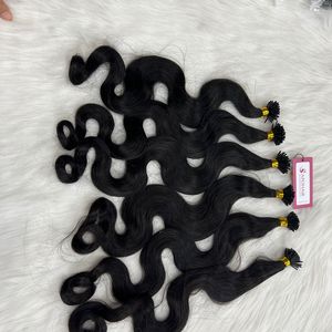 Venta al por mayor de cabello crudo vietnamita vendedor Micro enlaces punta 100 hebras agua virgen cuerpo onda I punta extensión de cabello humano - Product Image 2