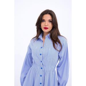 Vestido a Rayas Azules y Blancas 5903 con Cintura Natural y Característica Transpirable - Product Image 3