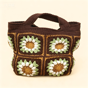 Bolso Bandolera de Lana Tejida a Crochet para Mujer, con Cierre de Cremallera y Decoración de Dibujos Animados, Portátil para Viajes, en Oferta - Product Image 3