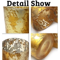 Glitzer-Goldrand Glas-Kerzenhalter - Funkelnder Leerer Votivhalter für Hochzeits- & Partydekoration, Brautjungfern-Geschenk, Champagnerglas