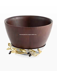 ชามเสิร์ฟสไตล์ชุด3สำหรับบ้านโรงแรมร้านอาหารชามเสิร์ฟสีน้ำตาลการออกแบบที่ทันสมัยไม้แห้งผลไม้ชามเสิร์ฟ - Product Image 5