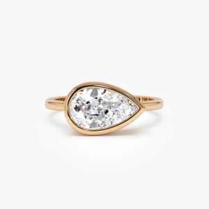 1.5 Carat Pear Brilliant Cut Lab Grown Diamond East West <b>Solitaire</b> Engagement <b>Ring</b> Modern 14K Gold Elegant Design - Product Image 6