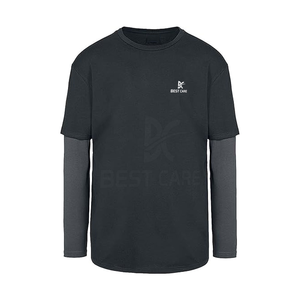 T-shirts pour hommes à double couche de haute qualité, vêtements d'été, couleur personnalisée, 100% coton, respirant, léger - Product Image 5