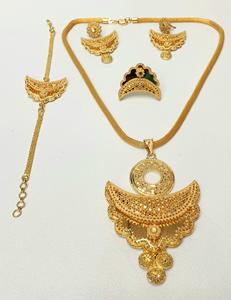 DUBAI Bijoux de Haute Qualité Classiques en Zircon Design pour Mariage Fête Anniversaire Cadeaux Plaqué Or 24K Ensemble de Pendentifs - Product Image 6