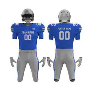 Ensembles d'uniformes de football américain sur mesure 100% polyester, respirants, manches courtes, taille plus, maillot - Product Image 4