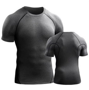 Protector de erupción cómodo de secado rápido para hombres a la venta Protector de erupción de manga corta de Color sólido para hombres para ropa de Fitness Precio razonable OEM - Product Image 3