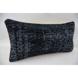 Almohada de retazos Kantha de lana negra, almohada tejida de 12x24 pulgadas, estampado bordado Vintage, portátil para ropa de cama, suelo de Navidad - Product Image 2