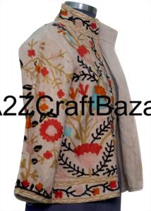 Veste en coton Suzani faite à la main pour femmes, hiver, ethnique, bohème, qualité d'exportation indienne, broderie en coton faite à la main, vêtements ethniques d'hiver - Product Image 4