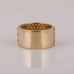 Anillo de media eternidad hecho a mano Unisex de oro sólido de 14kt Regalo de compromiso Chapado en diamante cultivado en laboratorio de lujo IGI Certified-Trendy Wedding - Product Image 3