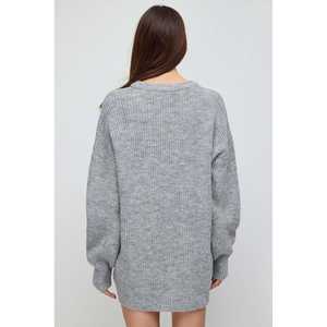 Pull oversize en laine mérinos pour femme, tricot décontracté vintage de qualité supérieure, respirant, à mailles torsadées, pour l'automne et l'hiver, devant inclus - Product Image 5