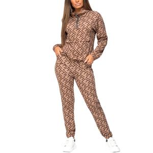 ชุดวอร์มสองชิ้นมีฮู้ดสำหรับผู้หญิงชุดออกกำลังกายวิ่งจ๊อกกิ้งพิมพ์ลายดิจิตอล2ชิ้นสำหรับผู้หญิง - Product Image 5