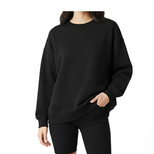 Sweat-shirt oversize à col rond pour femme, vêtements d'hiver pour le collège, coupe ajustée, streetwear, logo personnalisé respirant - Product Image 4