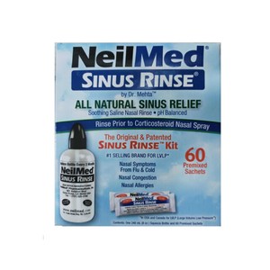NeilMed Sinus Rinse <b>Kit</b> 60 Sachets Easy Squeeze Bottle Saline Nasal Wash System for Sinus Allergy Relief Daily Hygiene CE - Product Image 1