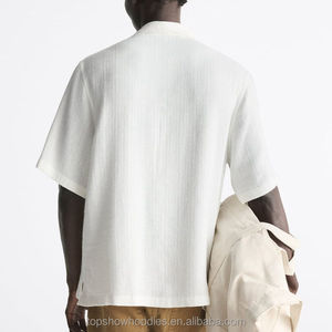 เสื้อเชิ้ตผู้ชายแบบลำลอง คอวี แขนครึ่งตัว ติดกระดุม ผ้าป๊อปลิน ระบายอากาศได้ดี ป้องกันรอยยับ ผลิตจากผ้าฝ้ายออร์แกนิค 100% รับผลิตตามแบบ OEM - Product Image 3