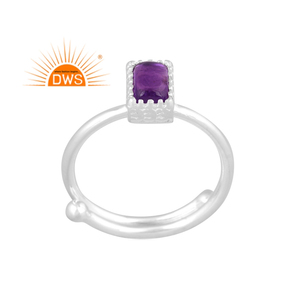 Meilleures ventes Bague empilable en argent sterling fin avec améthyste naturelle Fabricant de bijoux personnalisés - Product Image 1