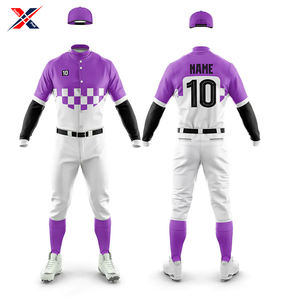 Vente en gros d'uniformes de baseball personnalisés pour adultes, vêtements de sport de qualité supérieure, ensembles uniques et respirants, couleurs contrastées, OEM grande taille - Product Image 6