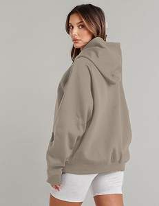 Sudadera con capucha de gran tamaño OEM con logotipo personalizado para mujer, jersey de manga larga, abrigo de invierno de etiqueta privada, venta al por mayor - Product Image 3