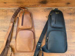 <b>Men's</b> Full Grain Genuine Cowhide Leather Chest <b>Bag</b> Vintage Cycling Sports Crossbody Sling <b>Bag</b> for Business or Casual Use - Product Image 5