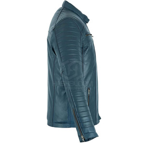 Veste en cuir décontractée pour homme, style streetwear, hiver, tissu respirant à séchage rapide, fermeture éclair, service OEM, prix raisonnable, nouveauté - Product Image 4