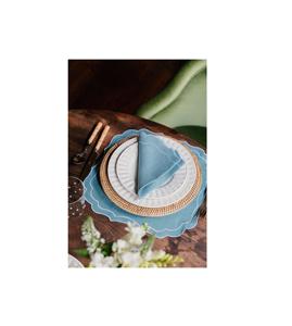 Pure <b>linen</b> embroidered table <b>placemats</b> for family dinner gatherings creating warm and inviting dining table atmosphere - Product Image 3