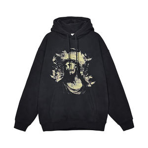 Sweat à capuche personnalisé de qualité supérieure avec impression complète Sweats à capuche pour hommes surdimensionnés en coton vierge à vendre à bas prix - Product Image 1