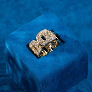 Anillo de Compromiso Personalizado con Diamante VVS Certificado por IGI, Chapado en Oro Blanco Sólido de 14k y 18k, Estilo Hiphop para Hombre, para Aniversario de Bodas - Product Image 1