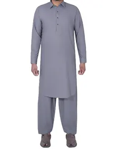 थोक पाकिस्तानी डिजाइनर Shalwar कमीज संग्रह उच्च-गुणवत्ता 100% कपास पुरुषों की आकस्मिक ड्रेस कपास shalwar कमीज सूट