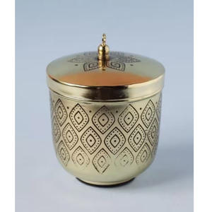 Portavelas estañado de diseño martillado con acabado dorado de primera calidad para decoración del hogar para hacer velas, ollas de cera y tarros votivos - Product Image 5