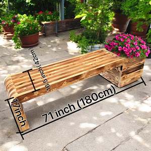 Solid 6ft Design moderno panca in legno con fioriera in legno aiuola per l'ingresso esterno Patio parco o giardino uso - Product Image 5