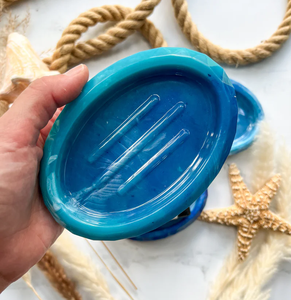 Porte-savon en résine nouveau personnalisé et violet et or paillettes salle de bain accessoire évier ou comptoir décor porte-savon - Product Image 5