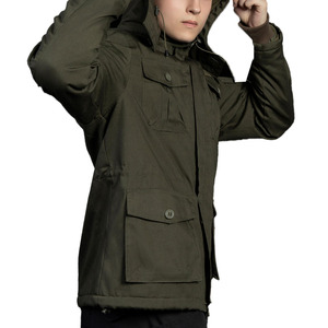 Autumn Winter Men's Waterproof Hooded Windbreaker <b>Jacket</b> Comfortable Breathable Zipper Closure Warm Smock Fashion Outdoors 100% - Product Image 4