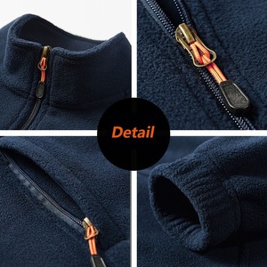 Winter <b>Fleece</b> Jacket Long Sleeve Windproof Warm Outdoor Sports Streetwear <b>Thermal</b> Clothing Stand Collar Front Logo - Product Image 4