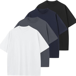 Camiseta pesada de gran tamaño de algodón 100% de alta calidad, camiseta pesada con estampado personalizado, camiseta lisa en blanco para hombre - Product Image 1